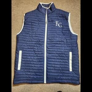 Kansas City Puffy Vest Size: Extra Large XL Miller Lite Navy And White